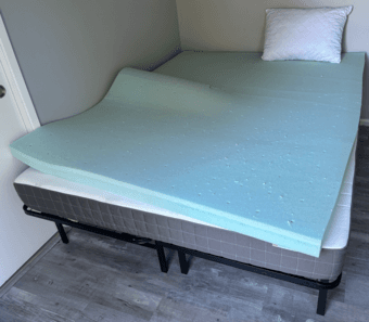 queen mattress + bedframe + memory foam mattress together 1