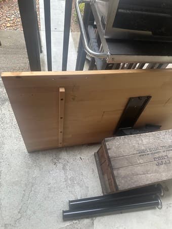 Solid Wood Desk with Adjustable Keyboard Mount – $75 (Stanford Area) 2