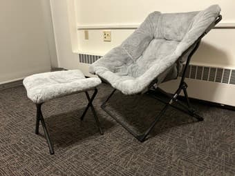 Square Folding Saucer Chair with Footrest 2