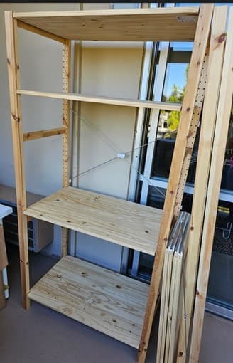 2 Ikea floor-to-ceiling Ivar (deep) shelving units for sale 1