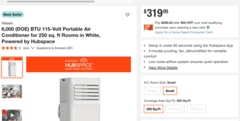 Vissani Portable AC 6,000 BTU -- Barely Used (2 months old) 1