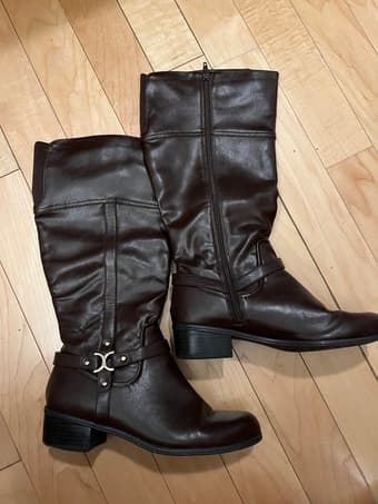 Charter club womens faux leather boots, size 8 1