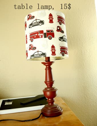 bedside cabinet, speaker, table lamp 2