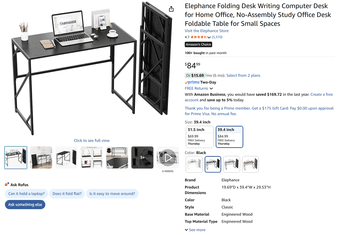 Black Folding Desk/Table 1