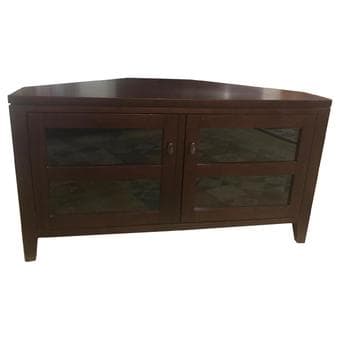 Crate and Barrel Kingston Glass Corner TV Console 1