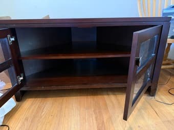 Crate and Barrel Kingston Glass Corner TV Console 2