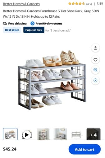 Brand new Wooden and metal shoe rack 1