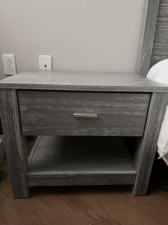 Light Gray Solid Wood Nightstands 1