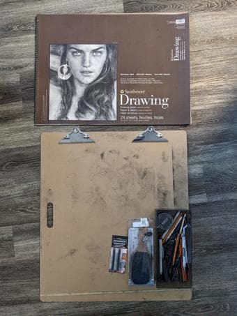 Charcoal drawing art supplies 1