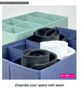 Daiso fabric storage box - 6 partitions (EXTRA ORGANIZAED) 2