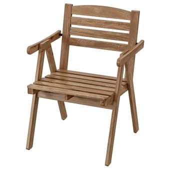Chair: FALHOLMEN chair with armrests, outdoor with a cushion 1