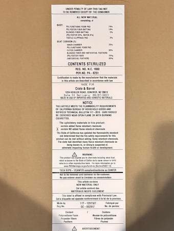 Crate & Barrel Axis 88" bench sofa, great condition 2 yrs old 3