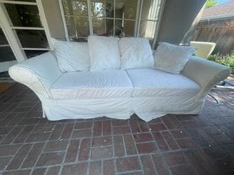 Pottery Barn Slip Cover Sofa (paid $2100) -- selling for $150 OBO 1