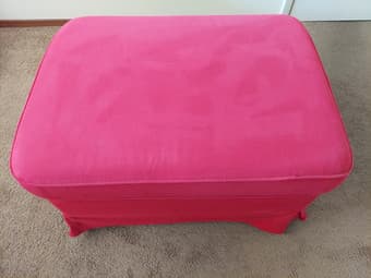 Ikea Uppland Ottoman with Storage w. Red Replacement Cover Like New! 2
