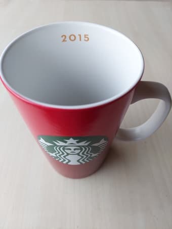 Starbucks Coffee Mug Red White 16 oz Holiday Christmas 2015 Brand New! 2