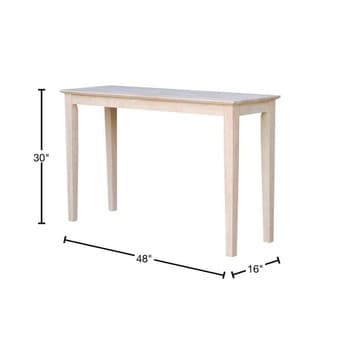 Table: Shaker table 48 in, unpainted wood 1