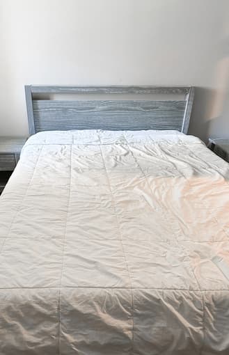 Light Gray Solid Wood Bed Frame 1