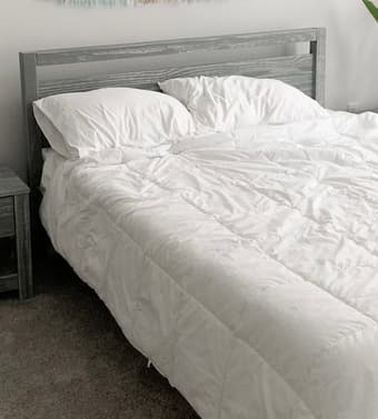Light Gray Solid Wood Bed Frame 2