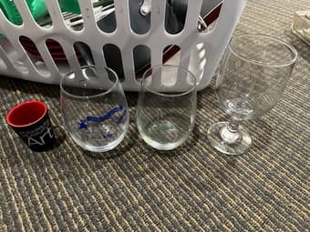 Wash basket, Plates + bowls, pots, salt + pepper shakers, new strainer 3