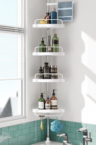 (New open box) Corner Shower Caddy Tension Pole 1