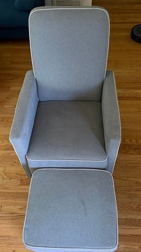 Davinci Olive Glider and Ottoman 1