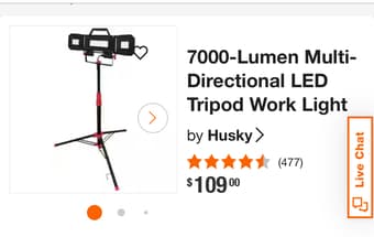 Husky 7000 lumen portable LED lamp 1