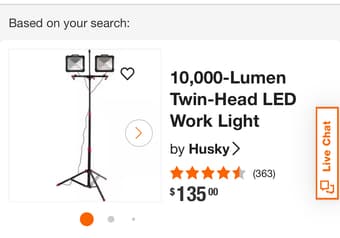 Husky 10,000 lumens portable LED work lamp 1