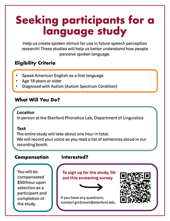 Stanford Linguistics Reading Study - Seeking Participants! 1