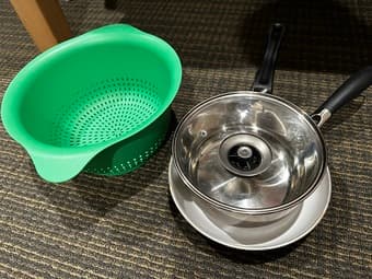 Paste strainer and pans 1