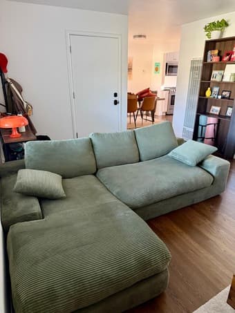 Green L-shape Boneless Sofa - Only 6 months used 2