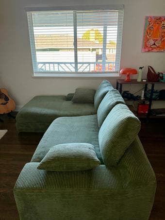 Green L-shape Boneless Sofa - Only 6 months used 3