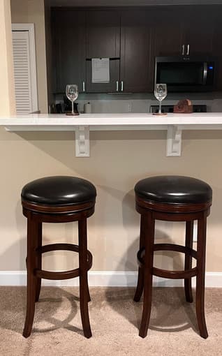 2 Walnut Swivel Bar Stools - (2 for the price of 1!) 1