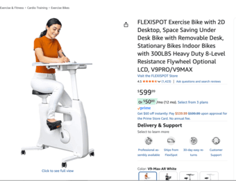 FS Exercise Bike with desktop for home office FLEXISPOT BEST PRICE 1