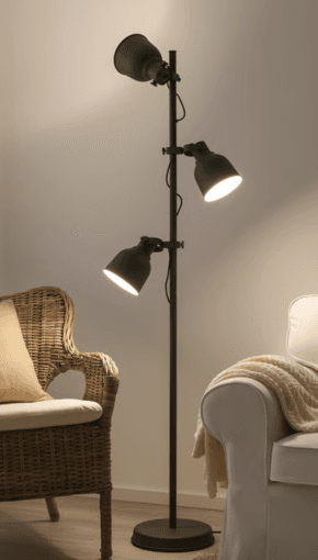 Floor lamp, 3-spotlights, dark gray 1