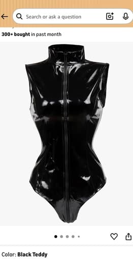 Black leather bodysuit for Halloween costume 3