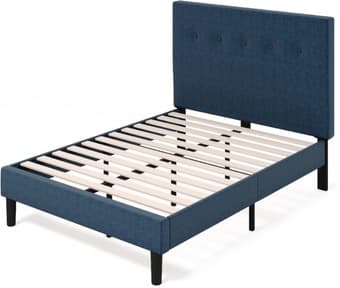 Zinus 12” Queen Memory Form Mattres and Upholstered Bed Frame 1