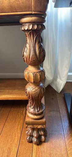 Antique Library Desk with Hidden Drawers 4