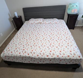 King Bed Frame With Soft Platform Headboard 1