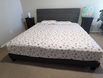 King Bed Frame With Soft Platform Headboard 2