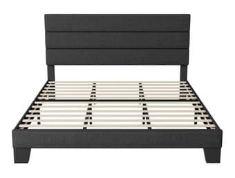 King Bed Frame With Soft Platform Headboard 3
