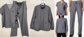 Jaanuu scrub set with jacket, Size XL, heather gray - brand new!! 1