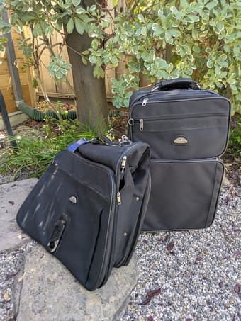 luggage for sale - roller bag and garment bag 1