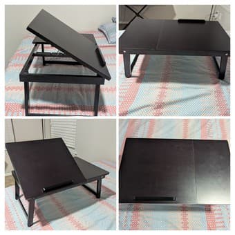 Bamboo Laptop Bed Tray With Adjustable Tilt Surface 1