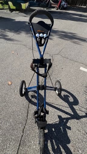 Sun Mountain Blue 3-Wheel Golf Push Cart Folding Collapsible w/ brake 1