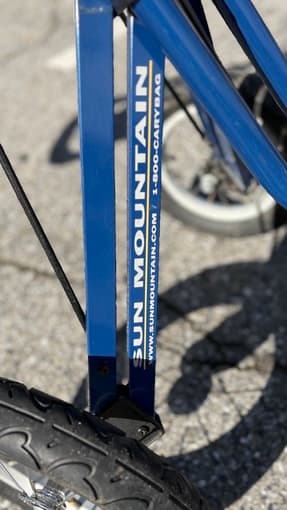 Sun Mountain Blue 3-Wheel Golf Push Cart Folding Collapsible w/ brake 4