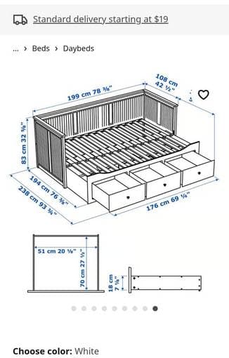 Ikea Hemnes day bed with storage 2