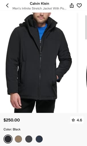 Brand new Calvin Klein fleece-lined jacket (black, size S) 1