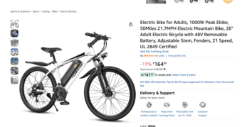 Renting Electric Bike from 11/22 - 1/4 1