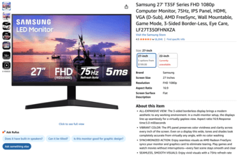 Almost new samsung monitor 27 inch QHD 1