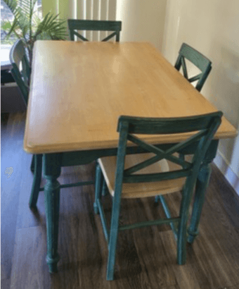 Beautiful, sturdy dining table + 4 matching chairs - great condition 2